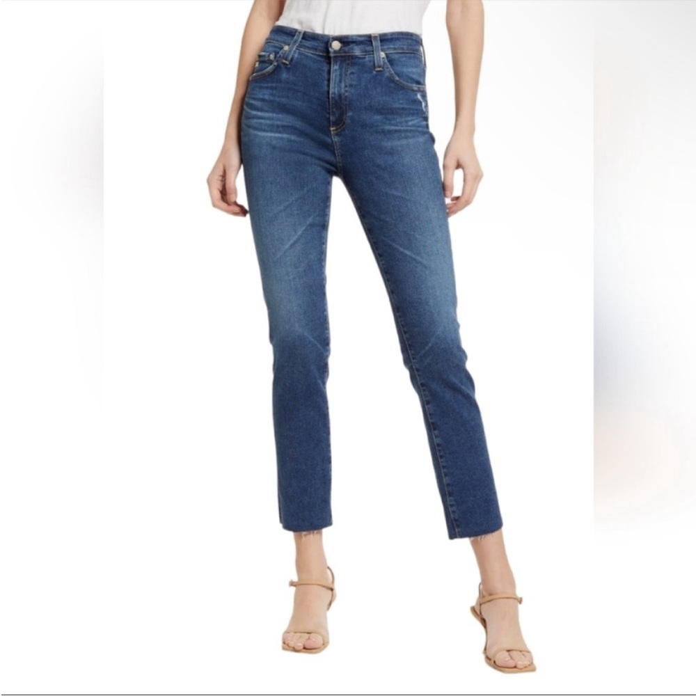NWT AG Mari High Rise Slim Straight Leg Jean 10 Years Highline Size 32